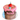 Personalized dog birthday pupcake with pink frosting and cherry for Luna's big day, decorated with sprinkles.