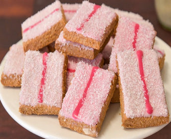 Iced Ruff Ruffs - all-natural dog treats 2pk, delicious pink iced dog cakes for happy pups.